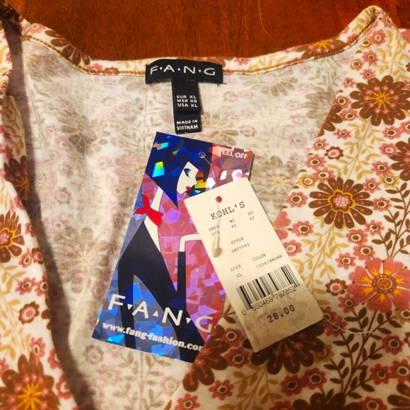 Fang Floral Shirt Belt Tie Top - Picture 4 of 6